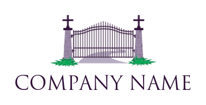 church gate with cross logo