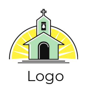 create a religious logo church house with sun rays - logodesign.net