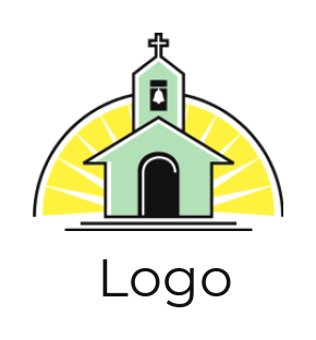 create a religious logo church house with sun rays - logodesign.net