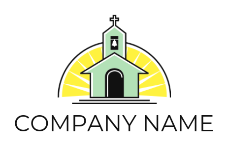 create a religious logo church house with sun rays - logodesign.net