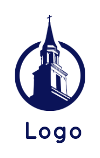 religious logo template church set in circle - logodesign.net