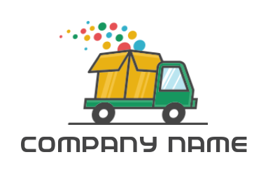 delivery van logo box circles coming from truck