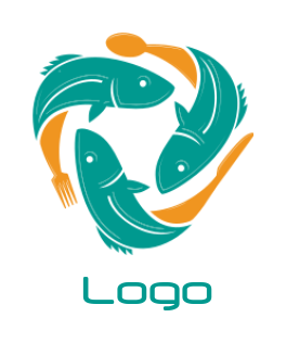 pet logo circling 3 fish in sea - logodesign.net