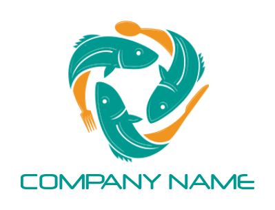 pet logo circling 3 fish in sea - logodesign.net