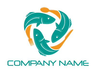 pet logo circling 3 fish in sea - logodesign.net