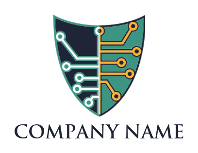 security logo template circuit board in shield