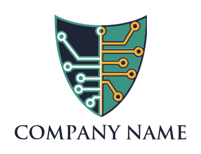 security logo template circuit board in shield