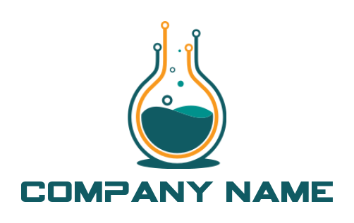 generate an IT logo with circuit chemical flask