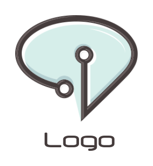  IT logo of circuit forming chat bubble shape