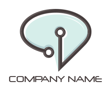  IT logo of circuit forming chat bubble shape