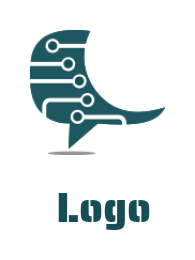 communication logo circuit half speech bubble