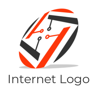 make an IT logo circuit points in ellipse