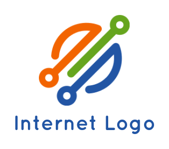 internet logo maker circuit wire forming circle with abstract person