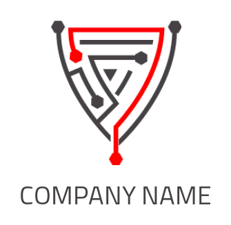 IT logo maker circuit wire forming shield 