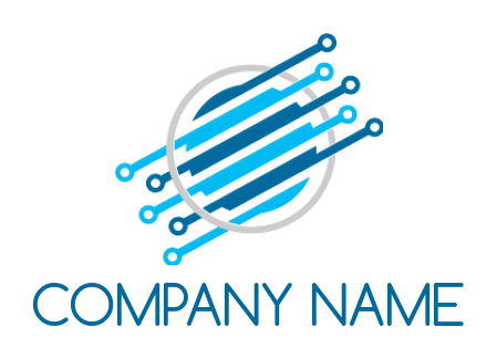 IT logo of a circuit wires combined with globe