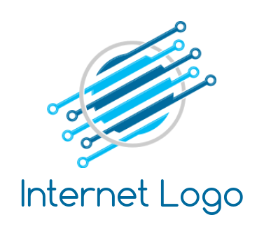 IT logo of a circuit wires combined with globe