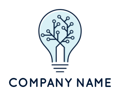 circuitry in light bulb logo template
