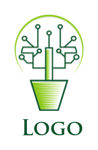 make an IT logo circuitry plant in a pot