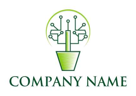 make an IT logo circuitry plant in a pot