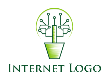make an IT logo circuitry plant in a pot
