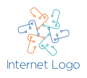 make an IT logo circuits in rotation forming hexagon