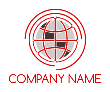 IT logo online circular lines forming globe