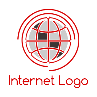 IT logo online circular lines forming globe