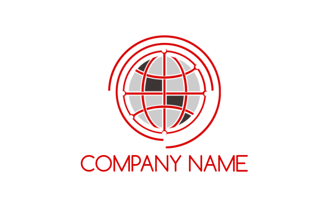 IT logo online circular lines forming globe - logodesign.net