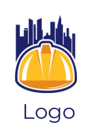 construction logo skyline on construction hat