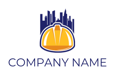 construction logo skyline on construction hat
