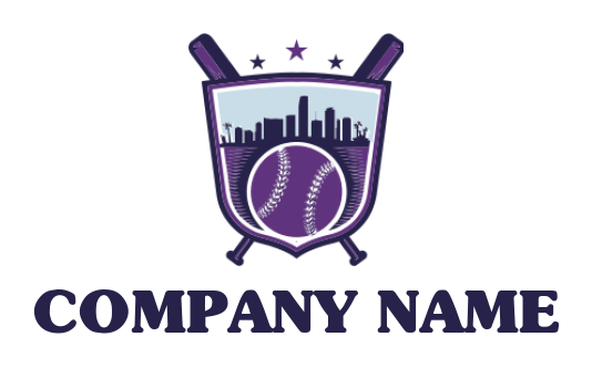 sports logo online city with baseball inside shield emblem - logodesign.net