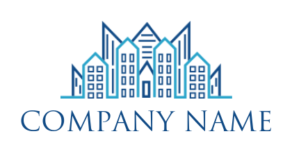 make a real estate logo online cityscape crown