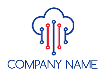 make an IT logo cloud dripping circuit lines 