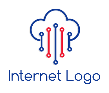 make an IT logo cloud dripping circuit lines 