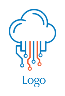 create an IT logo cloud dripping IT wires - logodesign.net