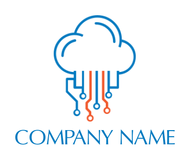 create an IT logo cloud dripping IT wires - logodesign.net