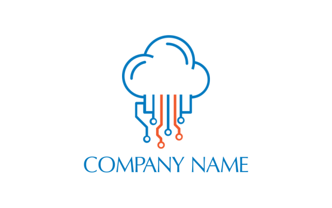 create an IT logo cloud dripping IT wires - logodesign.net