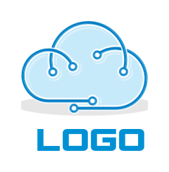 generate an IT logo with cloud made of tech wire