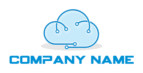 IT logo design with cloud made of tech wire - logodesign.net