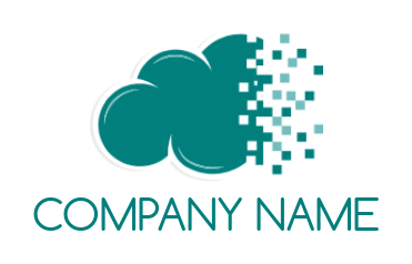 IT logo symbol cloud pixel database - logodesign.net