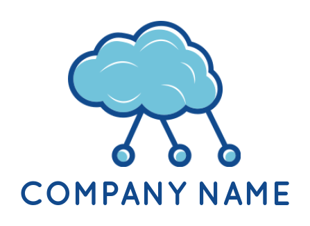 IT logo icon cloud raining circuit wire - logodesign.net