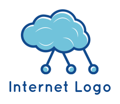 IT logo icon cloud raining circuit wire - logodesign.net