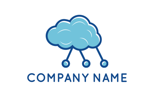 IT logo icon cloud raining circuit wire - logodesign.net