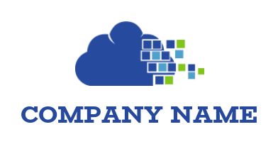 IT logo maker cloud with pixel - logodesign.net