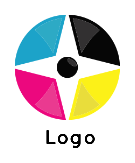 create a printing logo cmyk color with circle