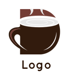 logo design of coffee cup incorporated with letter d
