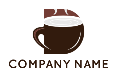 logo design of coffee cup incorporated with letter d