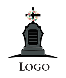 religious logo icon coffin with cross