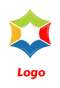 printing logo colorful abstract hexagon shape