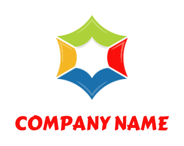 printing logo colorful abstract hexagon shape